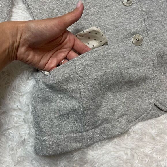 Steilmann Grey Silver Sparkle Cotton Blend Blazer Jacket Size 8 Medium - Picture 7 of 11